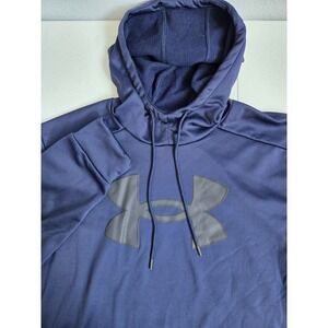 Under Armour Men's Large Blue Loose Fit Fleece Lined Cowl Neck Hooded Sweatshirt